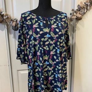 Charter Club Womens Flounce-Hem Pullover Blouse